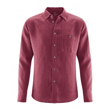 Pure hemp slim shirt - Chest pocket