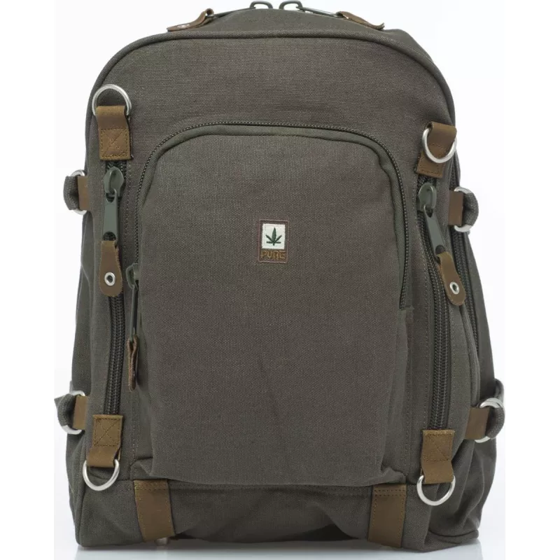 Backpack Pure in ecological canvas and leather