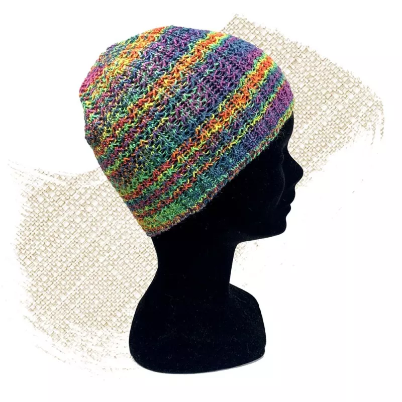 Pure hemp knitting hat