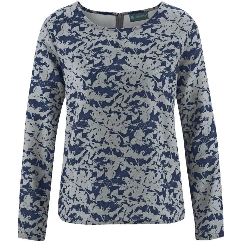 Bluse mit Blätter-Print