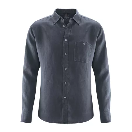 Pure hemp slim shirt - Chest pocket