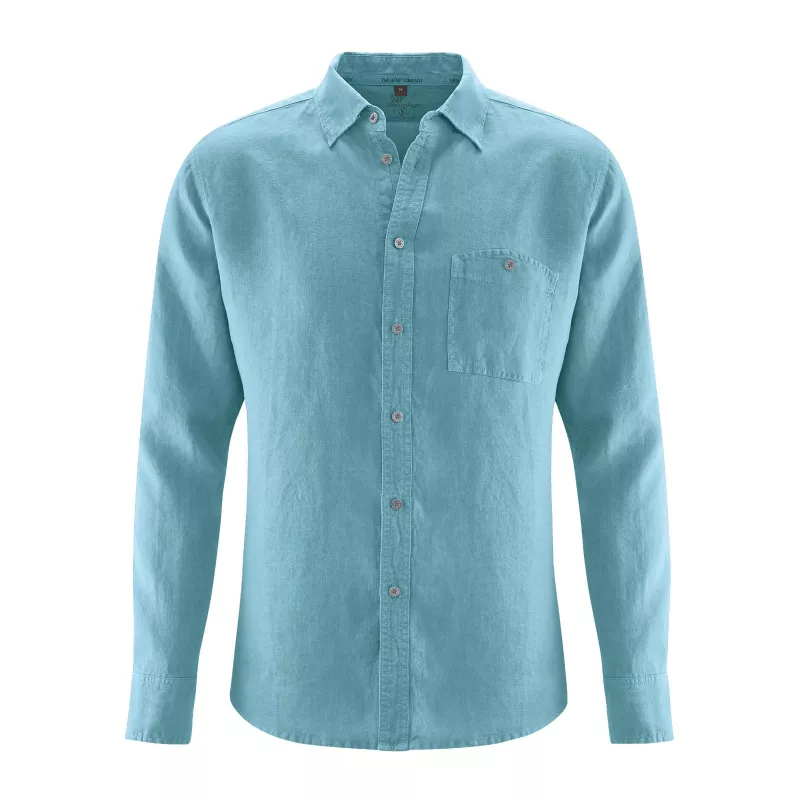 Pure hemp slim shirt - Chest pocket