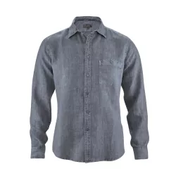 Pure hemp slim shirt - Chest pocket