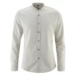 Men's shirt with mandarin collar in ecological hemp