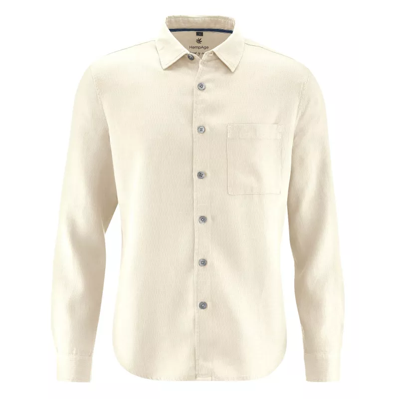 camicia di canapa, tessuto crepe, eco-friendly