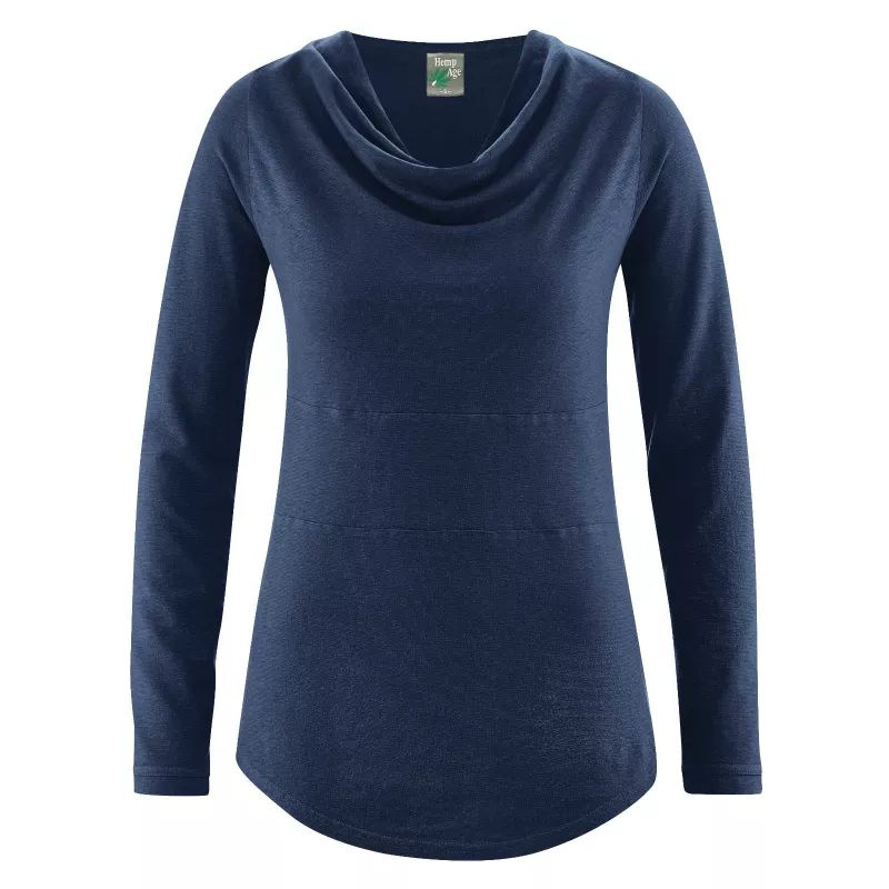 Hemp and organic cotton cowl neck tunic