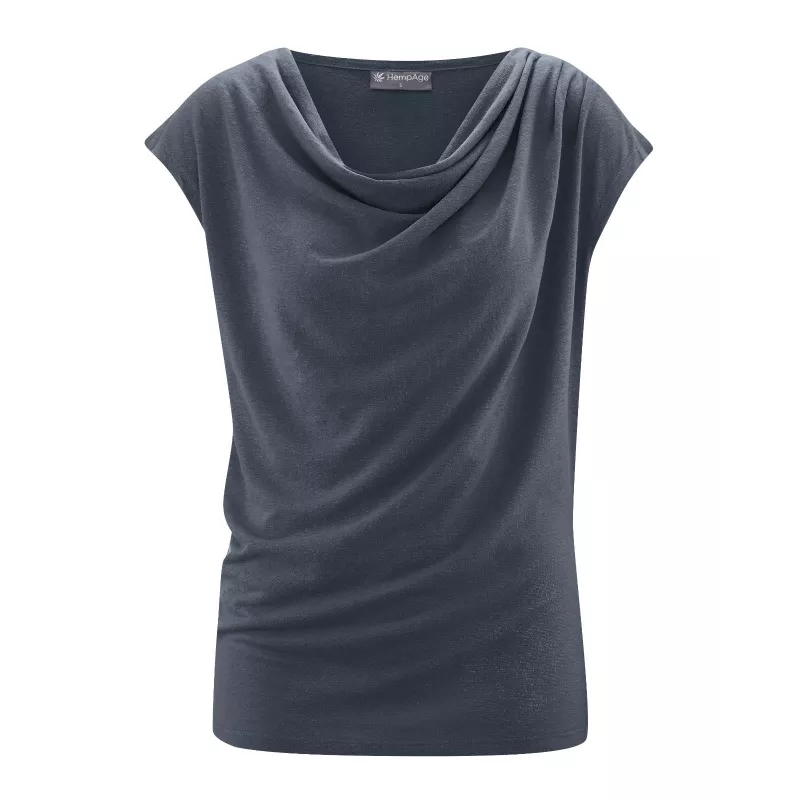 Draped hemp and organic cotton top