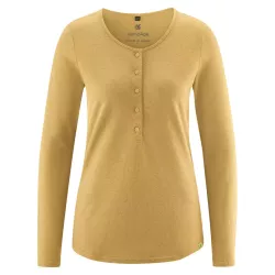 Long sleeve t-shirt with button neck