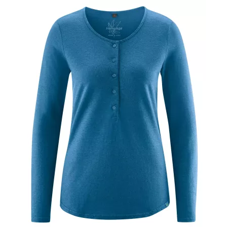 Long sleeve t-shirt with button neck