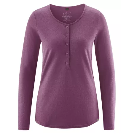 Long sleeve t-shirt with button neck