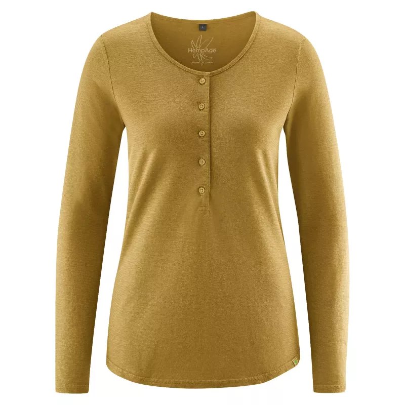 Long sleeve t-shirt with button neck