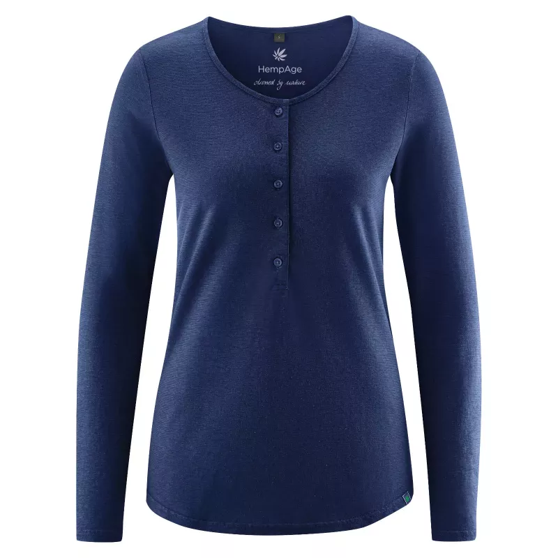 Long sleeve t-shirt with button neck