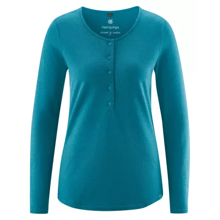 Long sleeve t-shirt with button neck