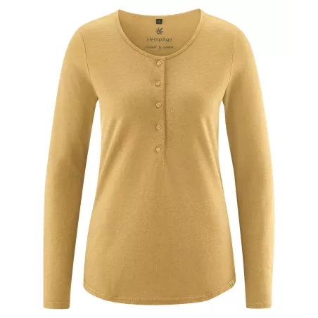 Long sleeve t-shirt with button neck