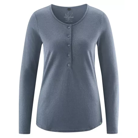 Long sleeve t-shirt with button neck