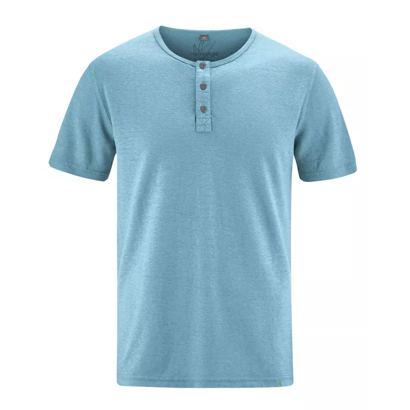 Short sleeve t-shirt with button-down collar