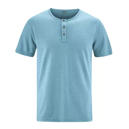 Short sleeve t-shirt with button-down collar