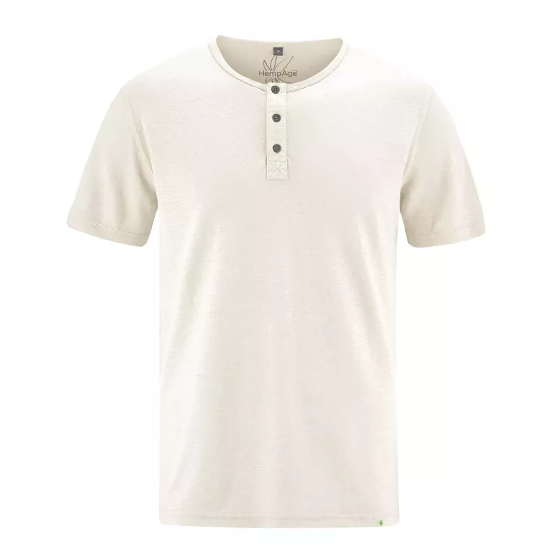 Short sleeve t-shirt with button-down collar