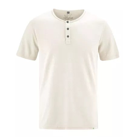 Short sleeve t-shirt with button-down collar