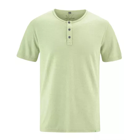 Short sleeve t-shirt with button-down collar