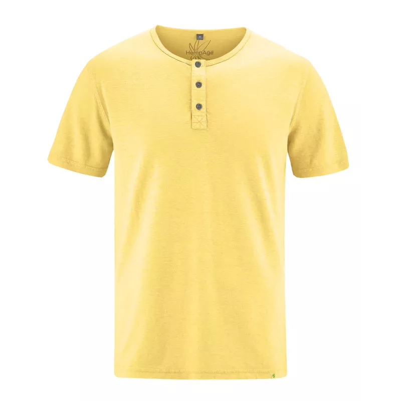 Short sleeve t-shirt with button-down collar