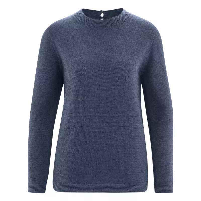 Women's sweater in wool and organic fibers