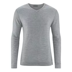 Pull homme col V chanvre et laine 2