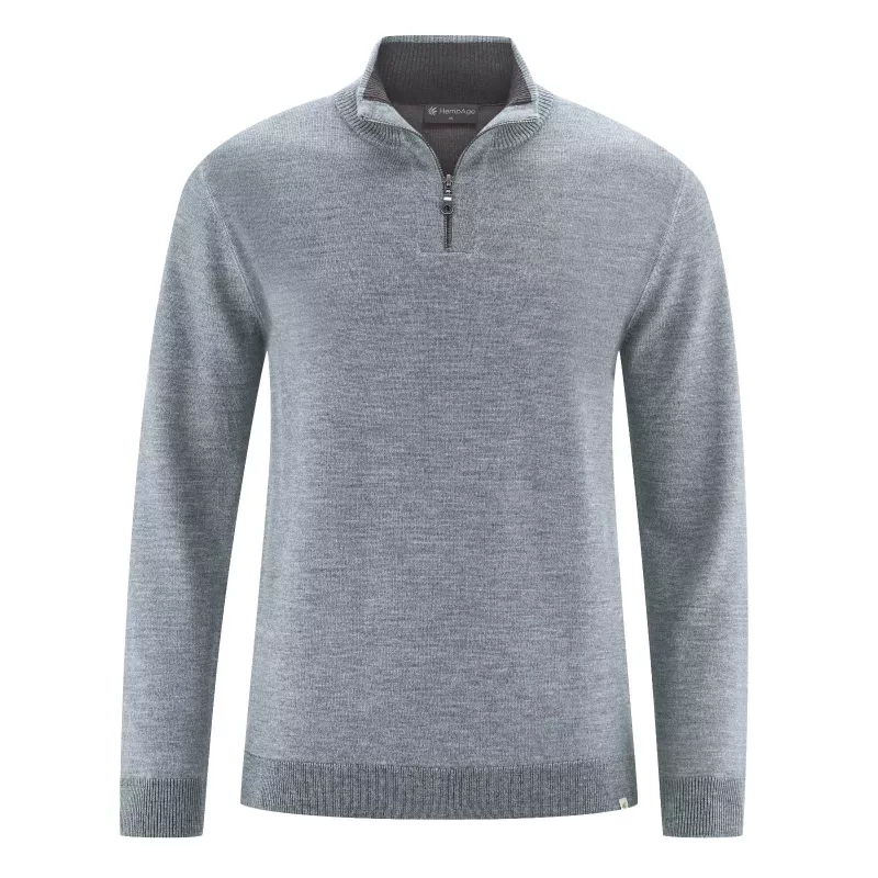 Men's sweater in hemp and wool to spend a warm winter