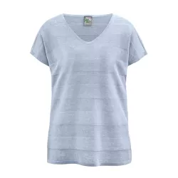 T-shirt con collo a V pura canapa