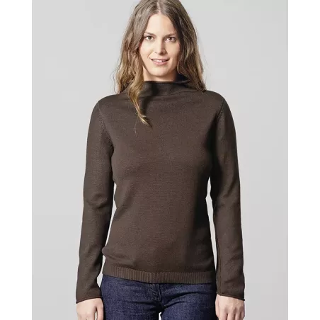 Maglione colletto arrotondato in lana, cotone canapa biologico