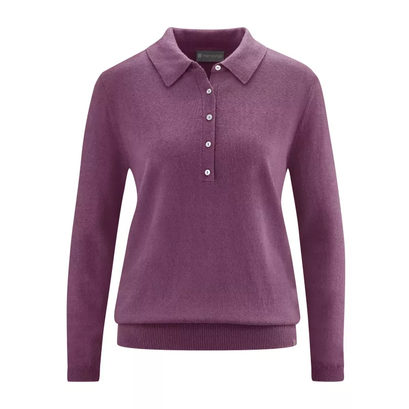 Pullover con cuello de camisa Polo de estilo