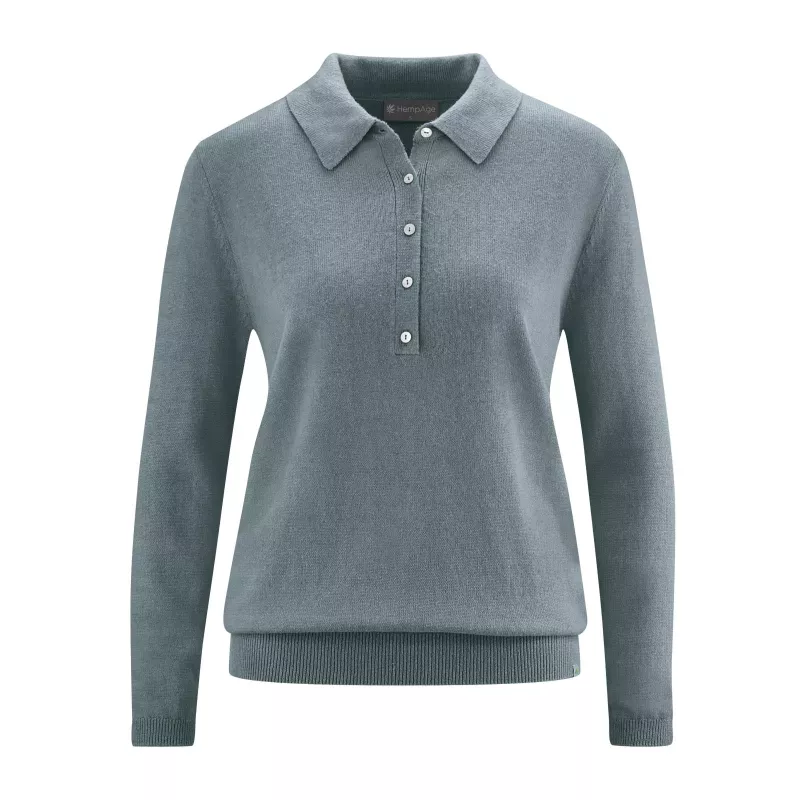 Pullover con cuello de camisa Polo de estilo