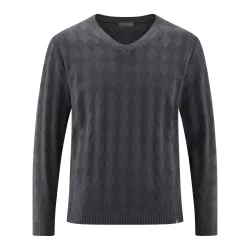 V-neck sweater in eco responsible hemp for men 2