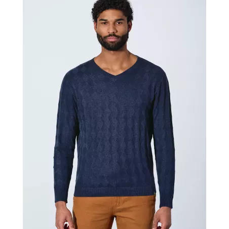 V-neck sweater in eco responsible hemp for men