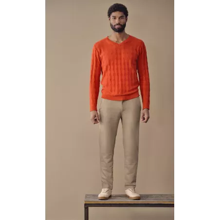 Maglione con scollo a V in canapa ecologica per uomo