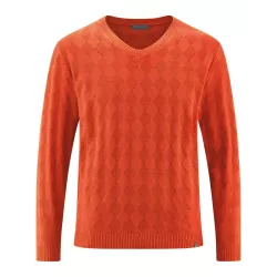 V-neck sweater in eco responsible hemp for men