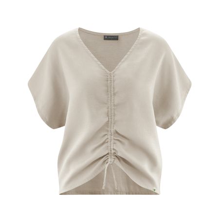 Blouse with ribbon - Organic hemp and cotton