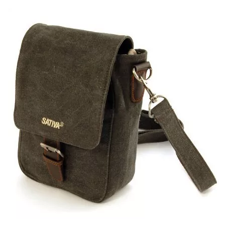 Herrentasche aus Hanf-Canvas und Leder