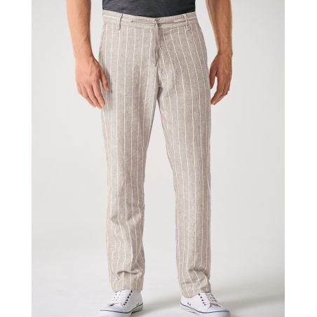 Woven striped trousers - Organic hemp and cotton