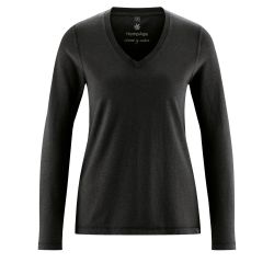 V-neck long sleeve T-shirt - Organic cotton and hemp