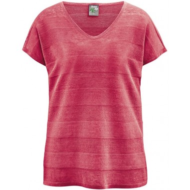 T-shirt V-neck pure hemp