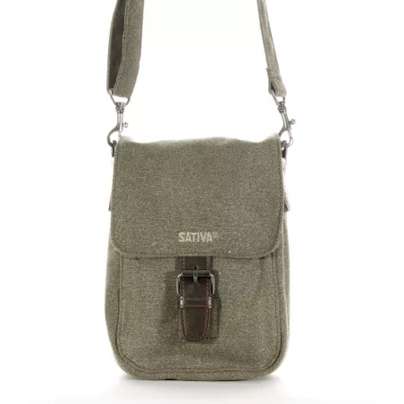 Bolso cáñamo tela y cuero hombre