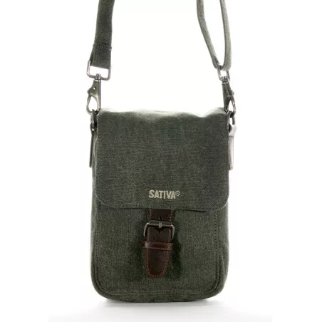 Herrentasche aus Hanf-Canvas und Leder