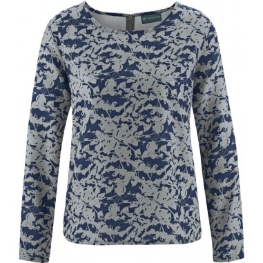 Blusa con stampa foglie