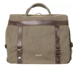 Bag in hemp canvas and leather