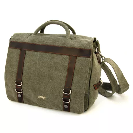 Bag in hemp canvas and leather